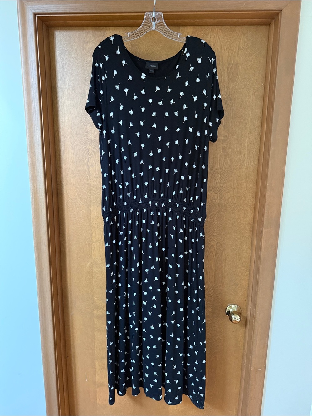 J. Jill Black Maxi Dress with White Floral Print